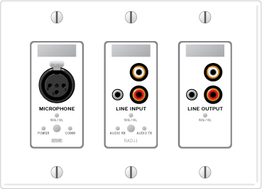 RAD11 – XLR Mic Input / Mini & RCA Mono’ed Line Input / Mini & RCA Stereo Line Output